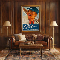 Vintage Ski and New Haven Travel Poster PosterGoat