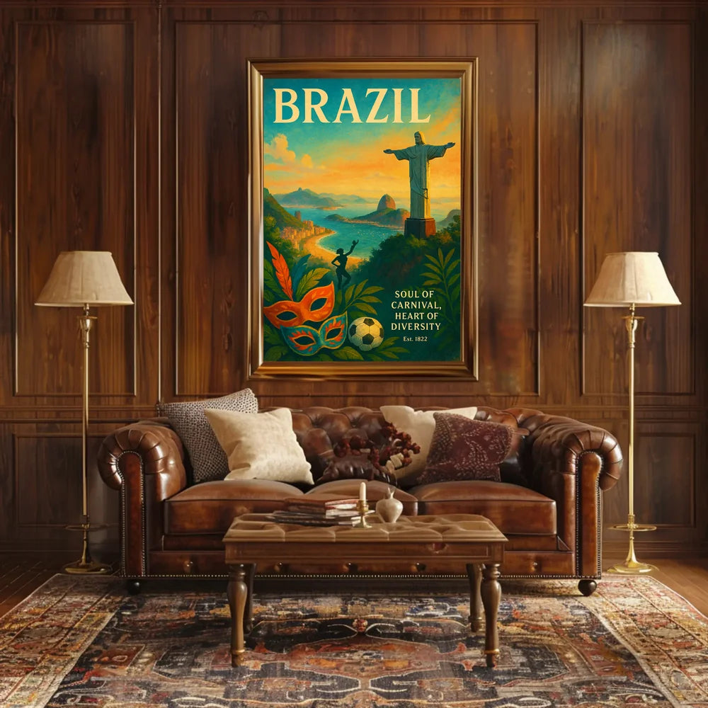 Brazilian Carnival Vintage Vibes Cultural or Heritage Poster PosterGoat