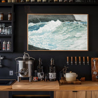 Dynamic Ocean Waves Watercolor Art - Artistic Poster