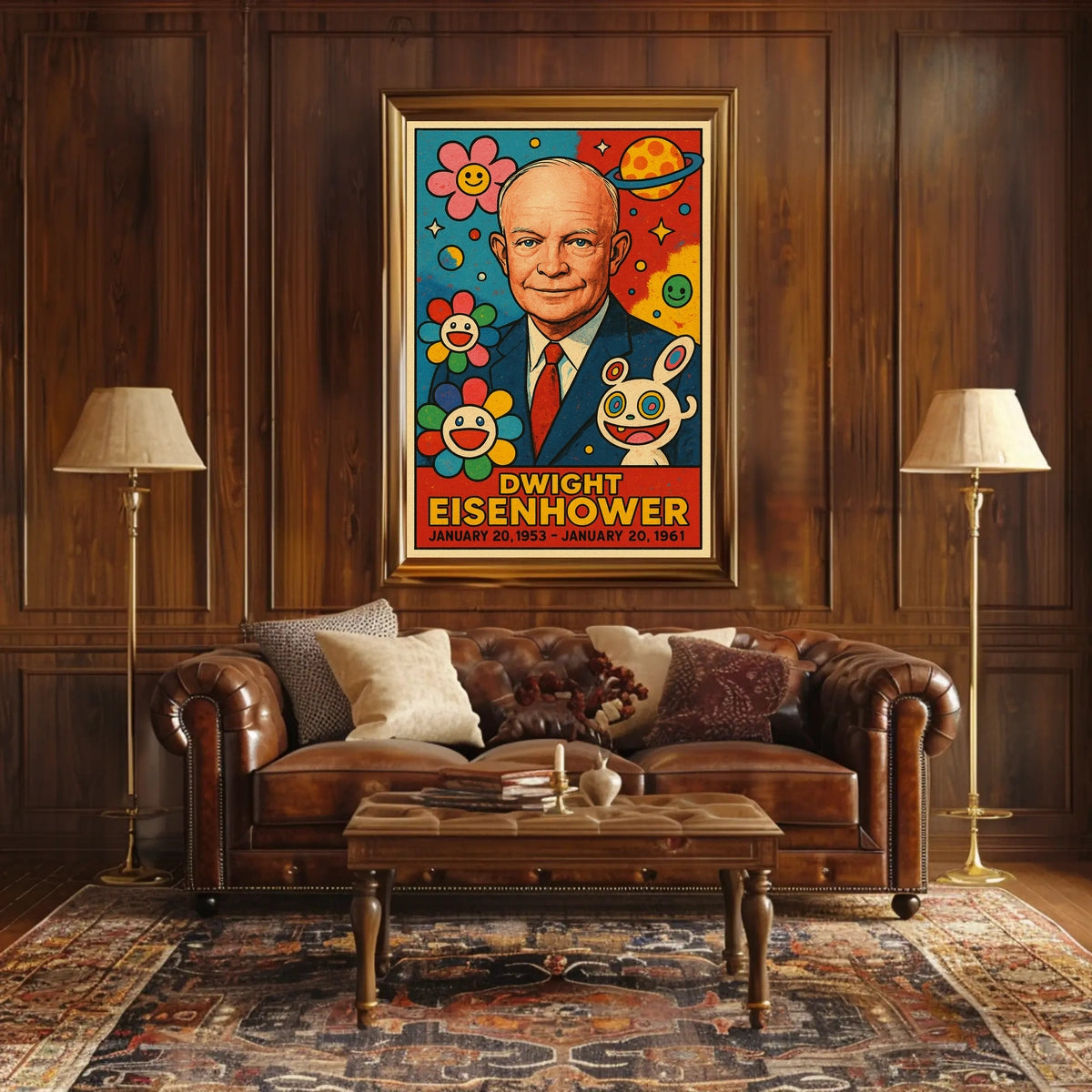 Eisenhower Pop Art Poster: Playful Presidential Tribute