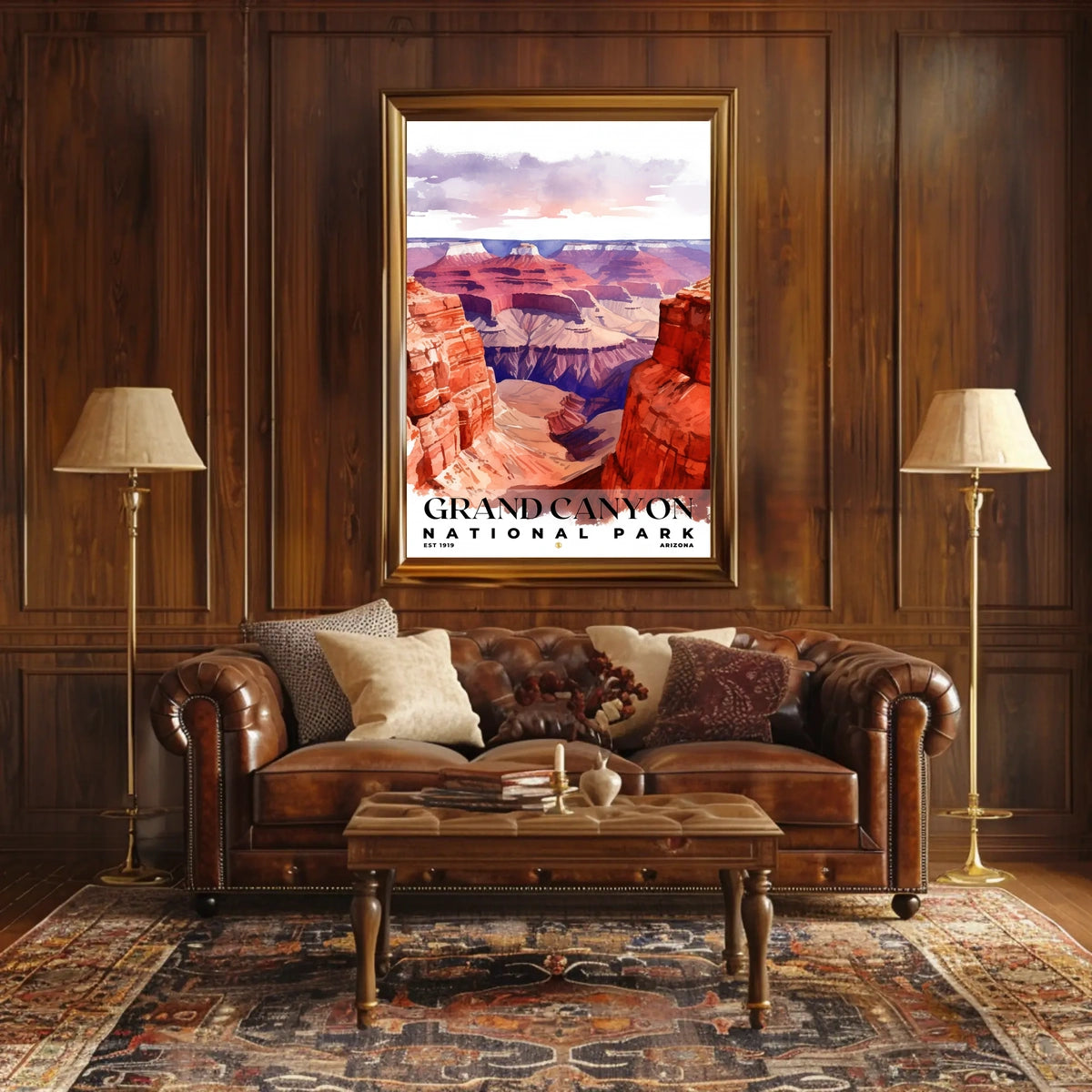Grand Canyon Watercolor Wall Art Poster