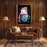 Festive Snowy Cheer in a Mug Art Poster