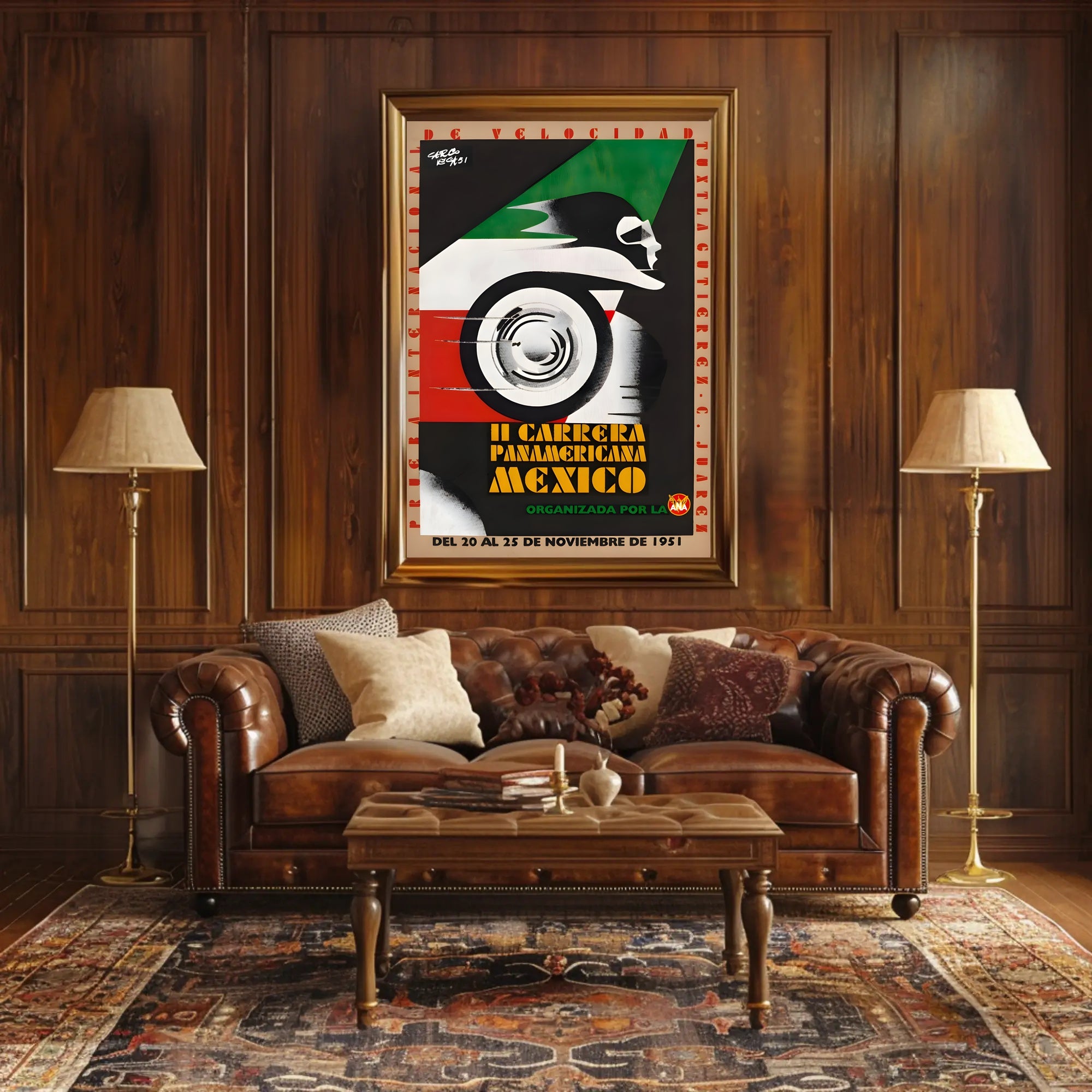 II Carrera Panamericana Mexico 1951 Poster