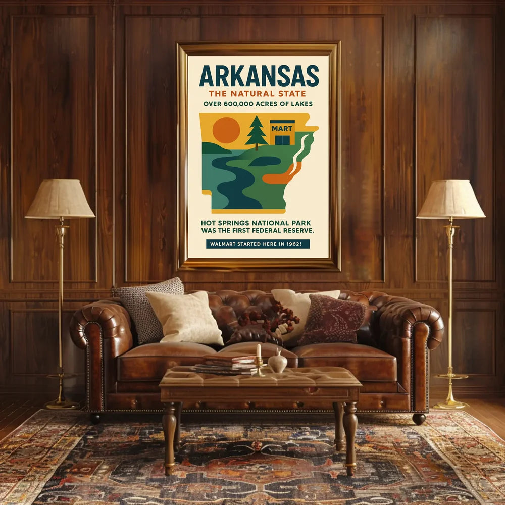 Discover Arkansas: Natural Beauty and History Poster
