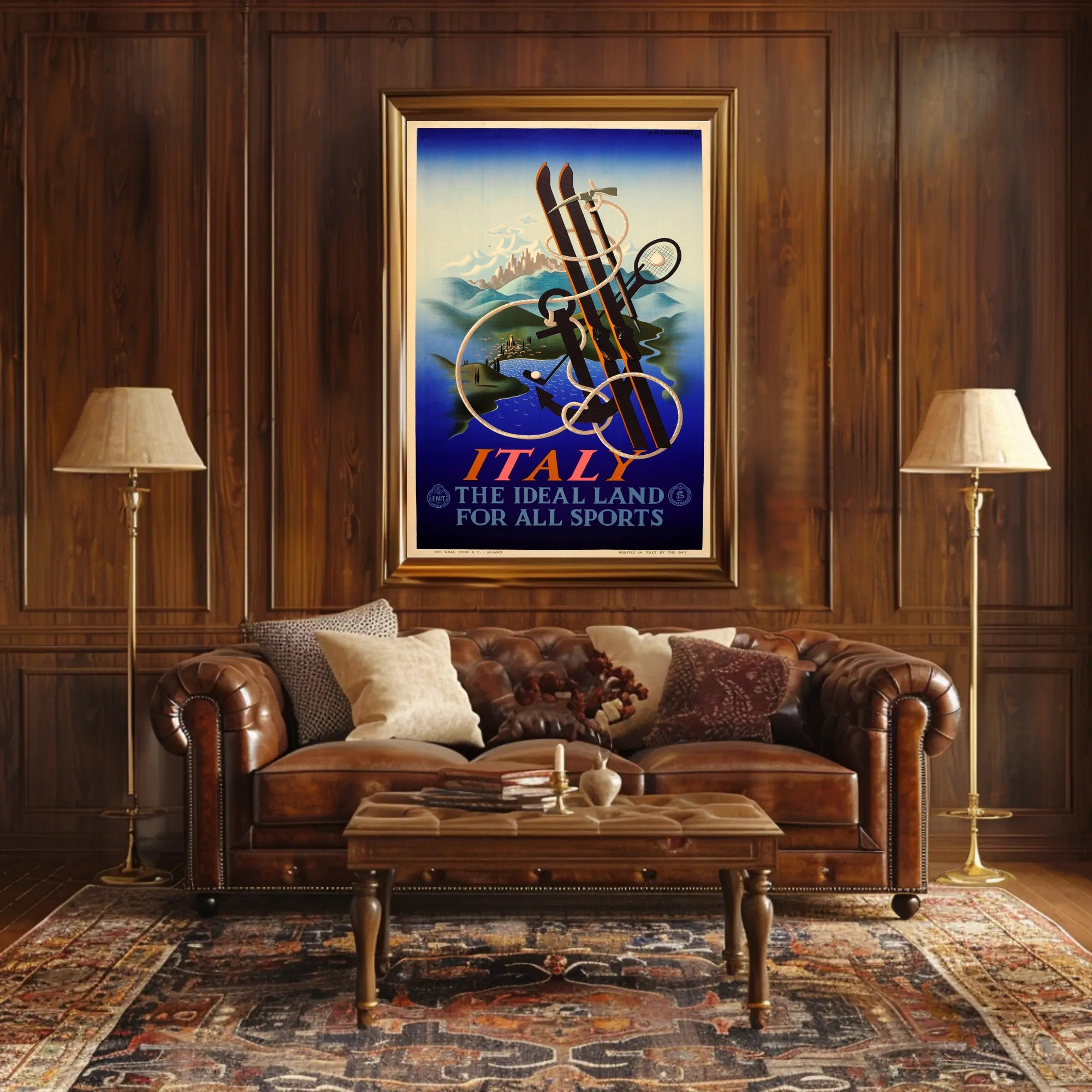 Italy Sports Adventure Vintage Poster Art Deco Influence PosterGoat