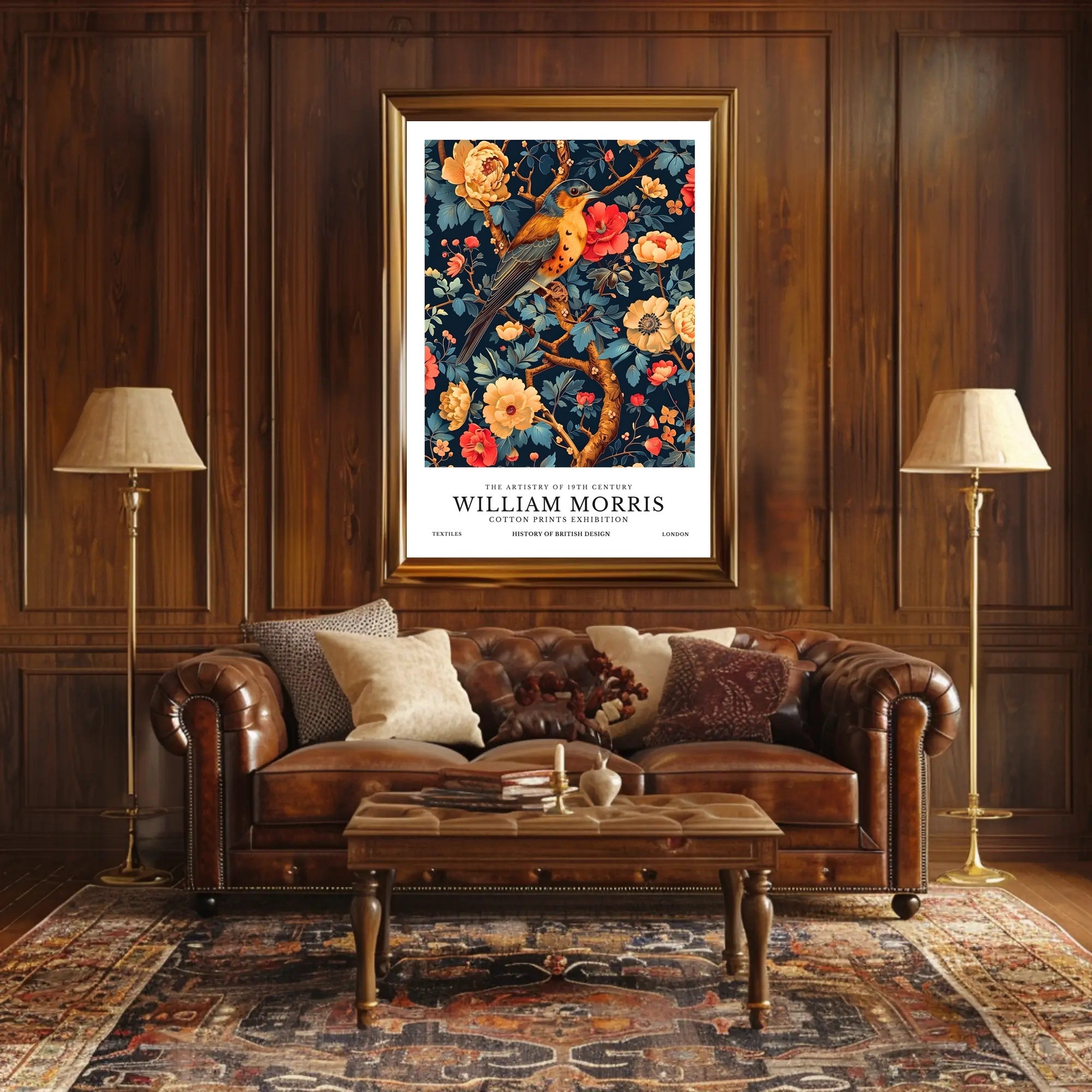 The Artistry of William Morris Cotton Prints Cultural Poster