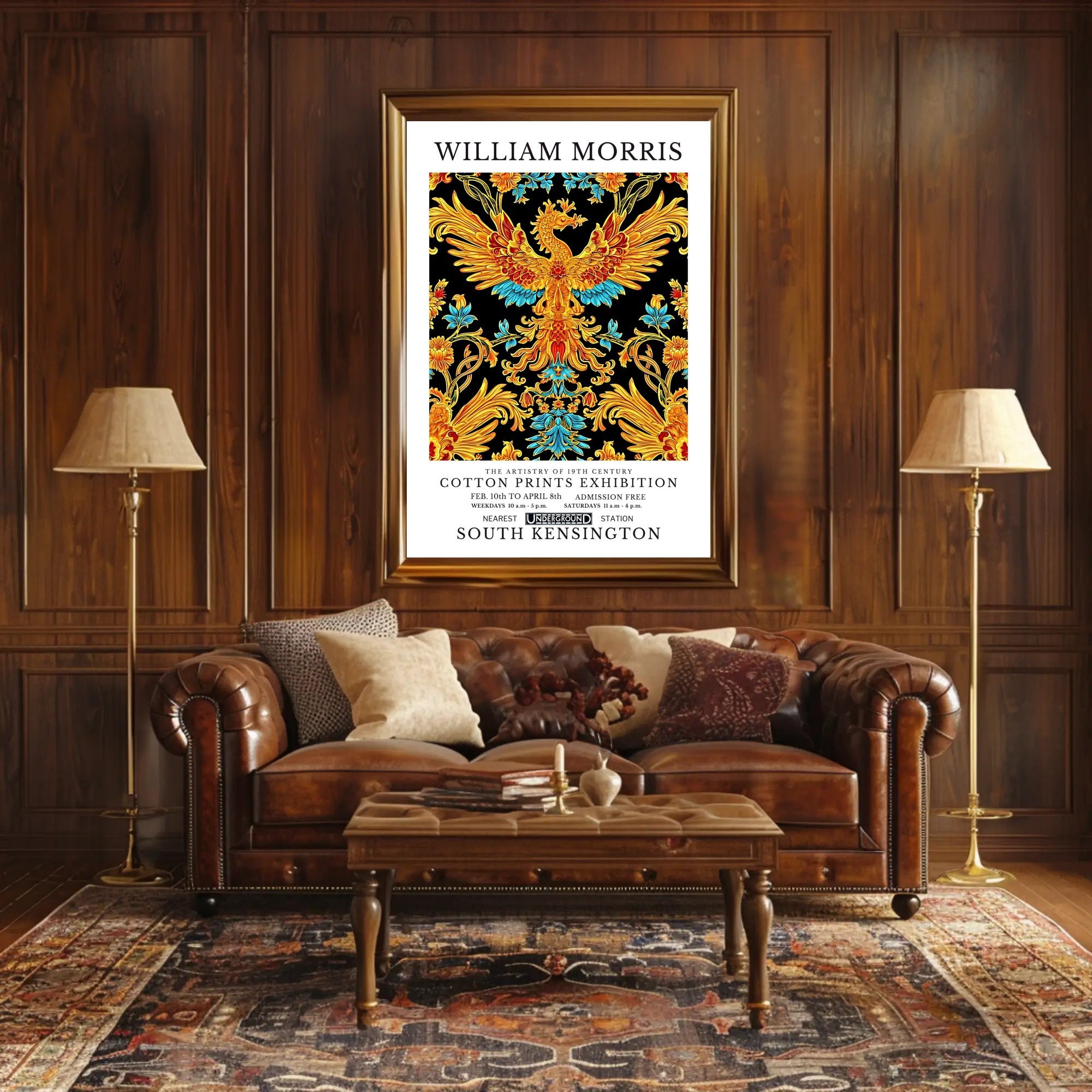 William Morris Cotton Prints Exhibition Poster