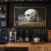 Surreal Skull Scene in Abstract Artistic Poster