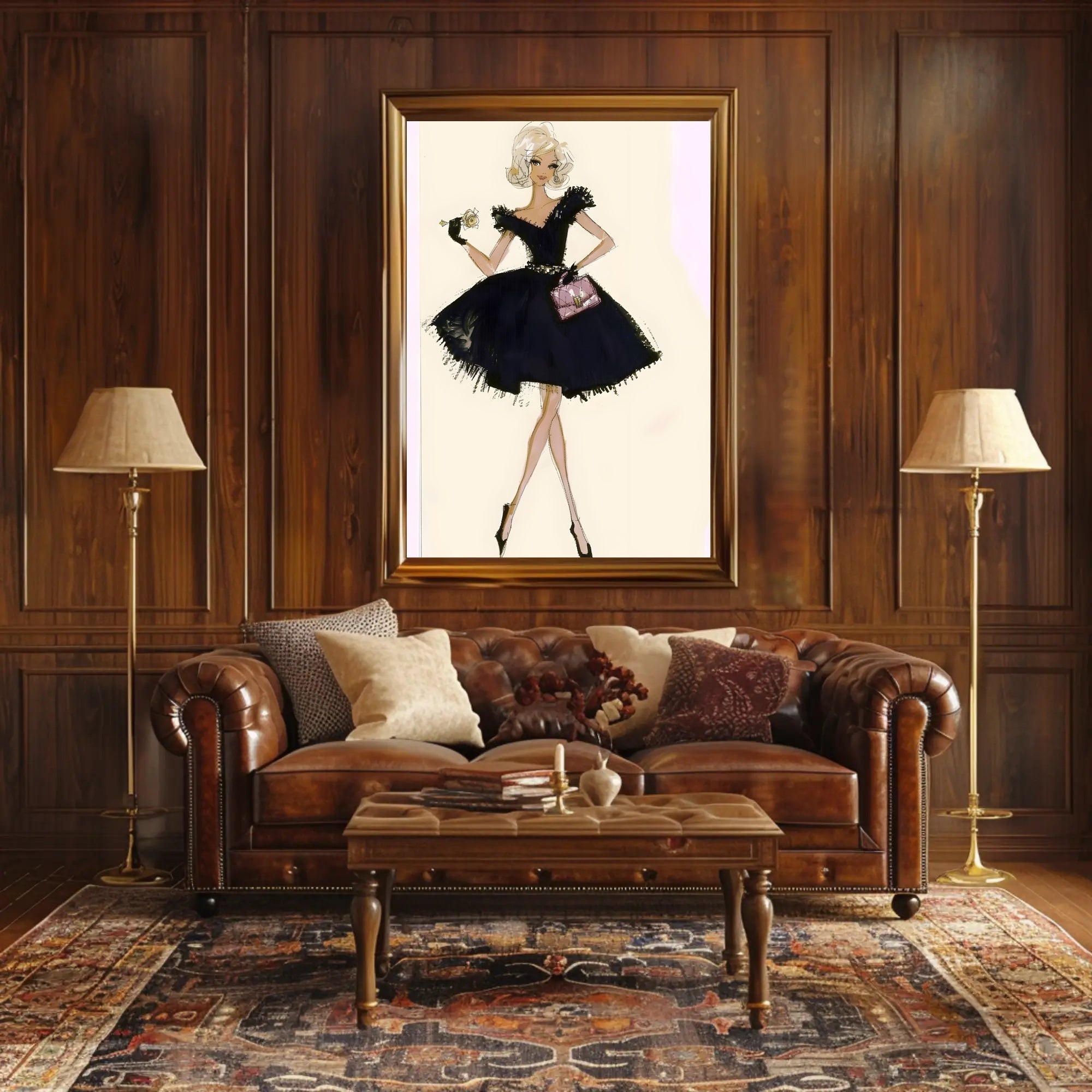 Fashion Illustration in Black Poster