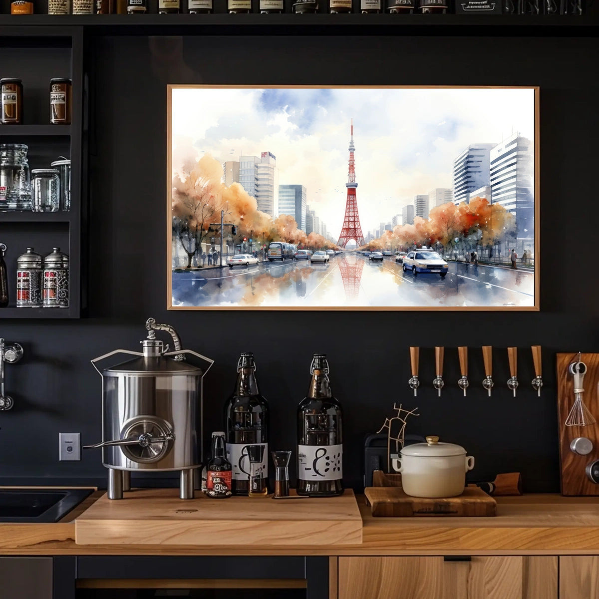 Tokyo Tower Autumn Scene Poster