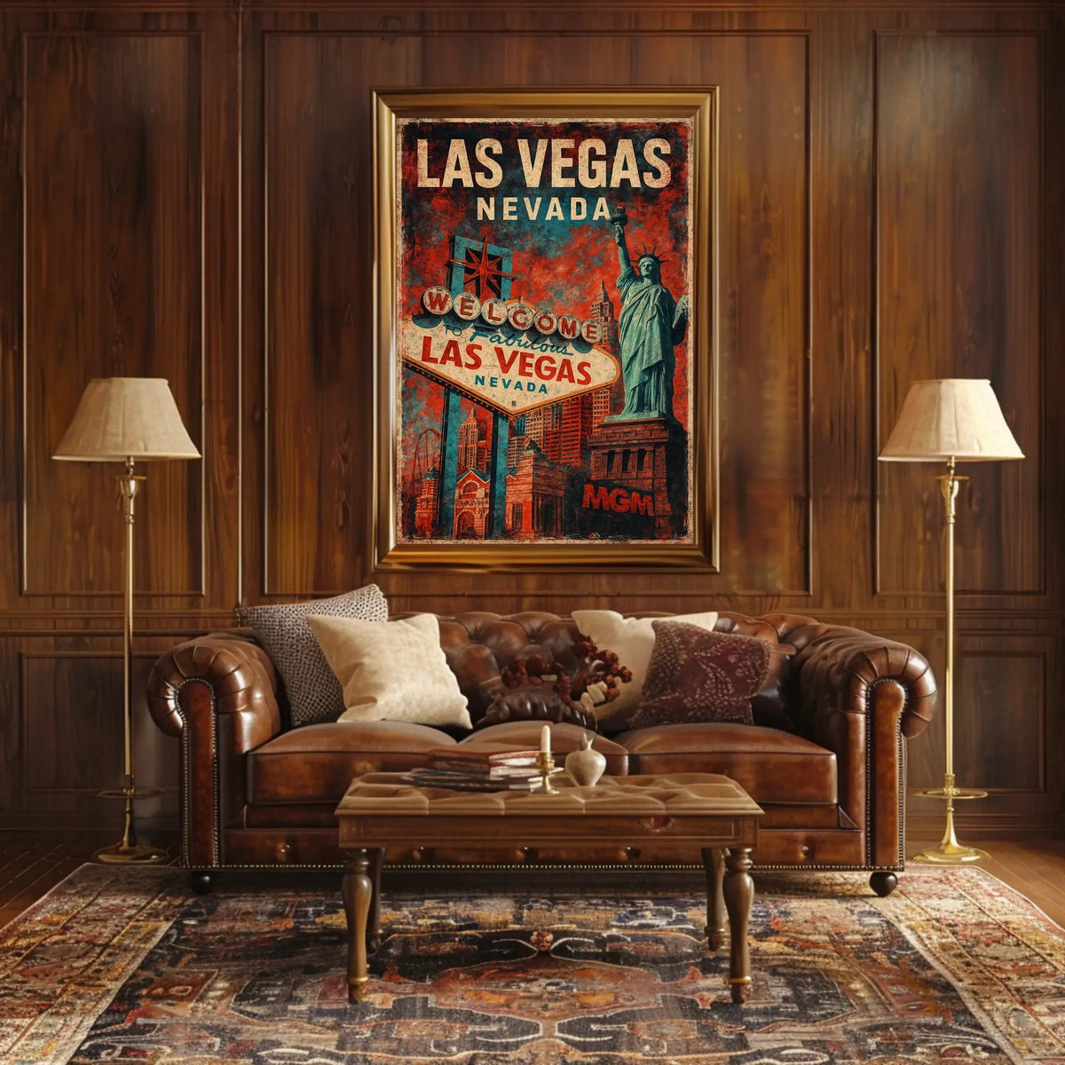 Las Vegas Vintage Travel Art Deco Collector Poster