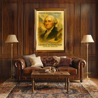 George Washington 1st President of the United States Vintage Watercolor Poster