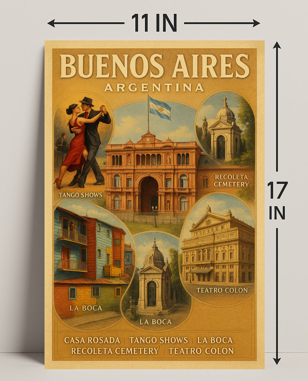 Buenos Aires Vintage Travel Poster Wall Art PosterGoat