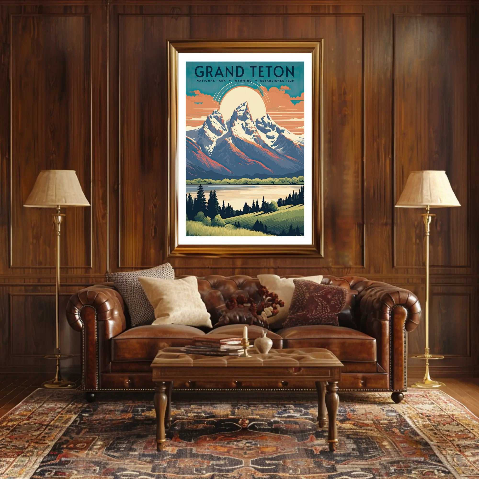Grand Teton Vintage Travel Poster Wall Art