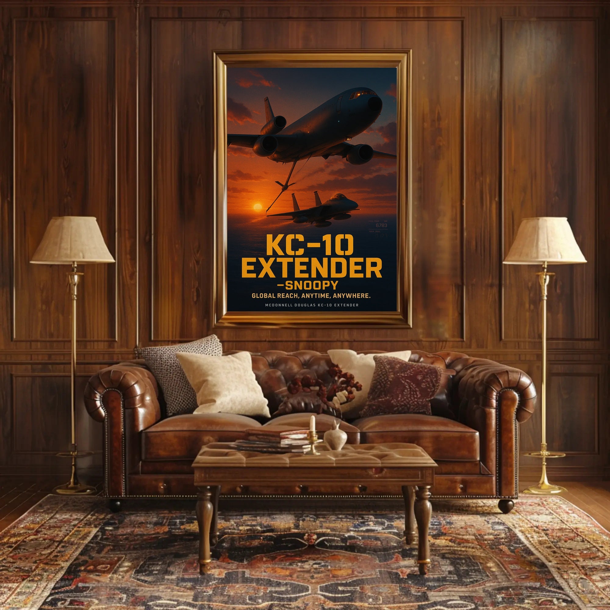 KC-10 Extender Aircraft Sunset Military Recruitment Poster