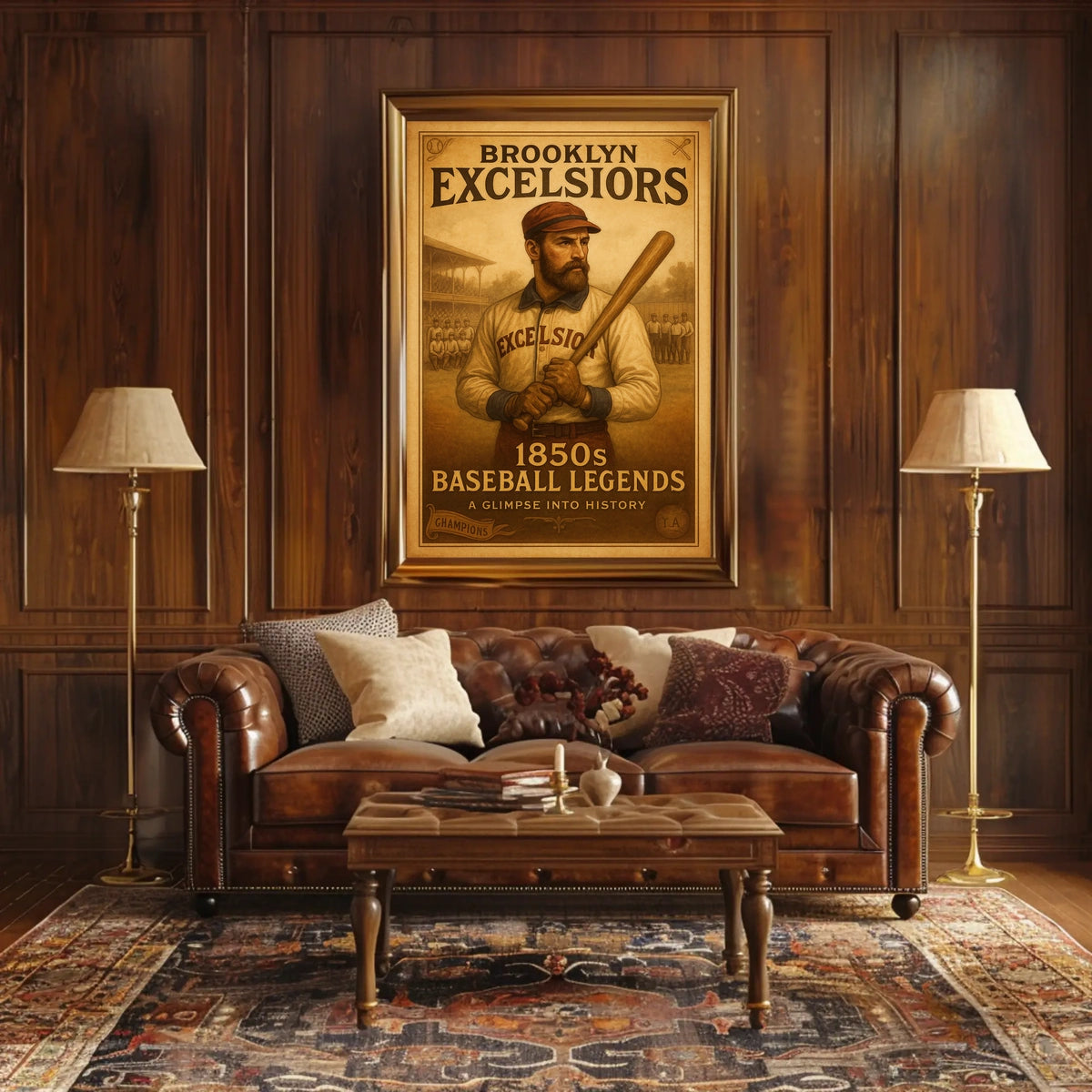 Brooklyn Excelsiors 1850s Baseball Legends Poster