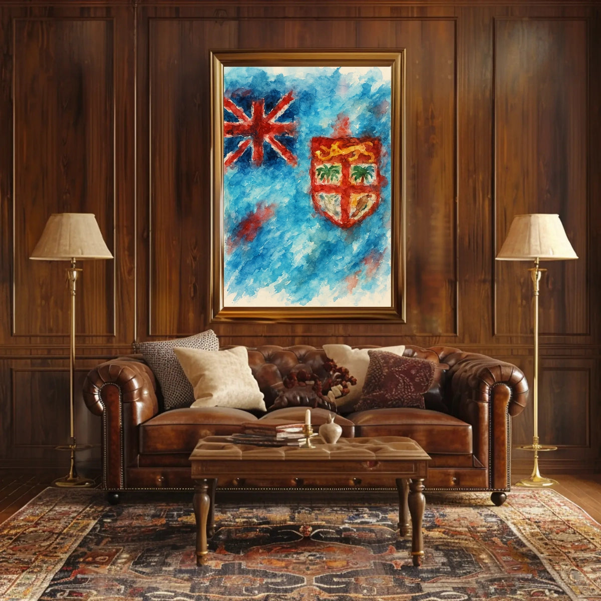 Watercolor Flag Art Poster