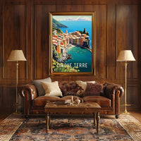 Cinque Terre Coastal Scene Travel Poster
