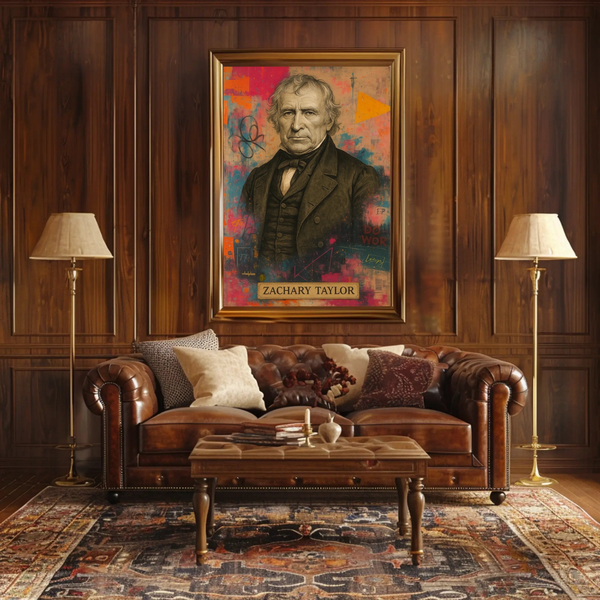 Zachary Taylor Portrait Artistic Abstract, Artistic, or Pop Culture Poster