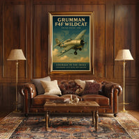 Grumman F4F Wildcat Vintage Aviation Poster Print