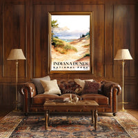 Indiana Dunes Watercolor Wall Art Poster