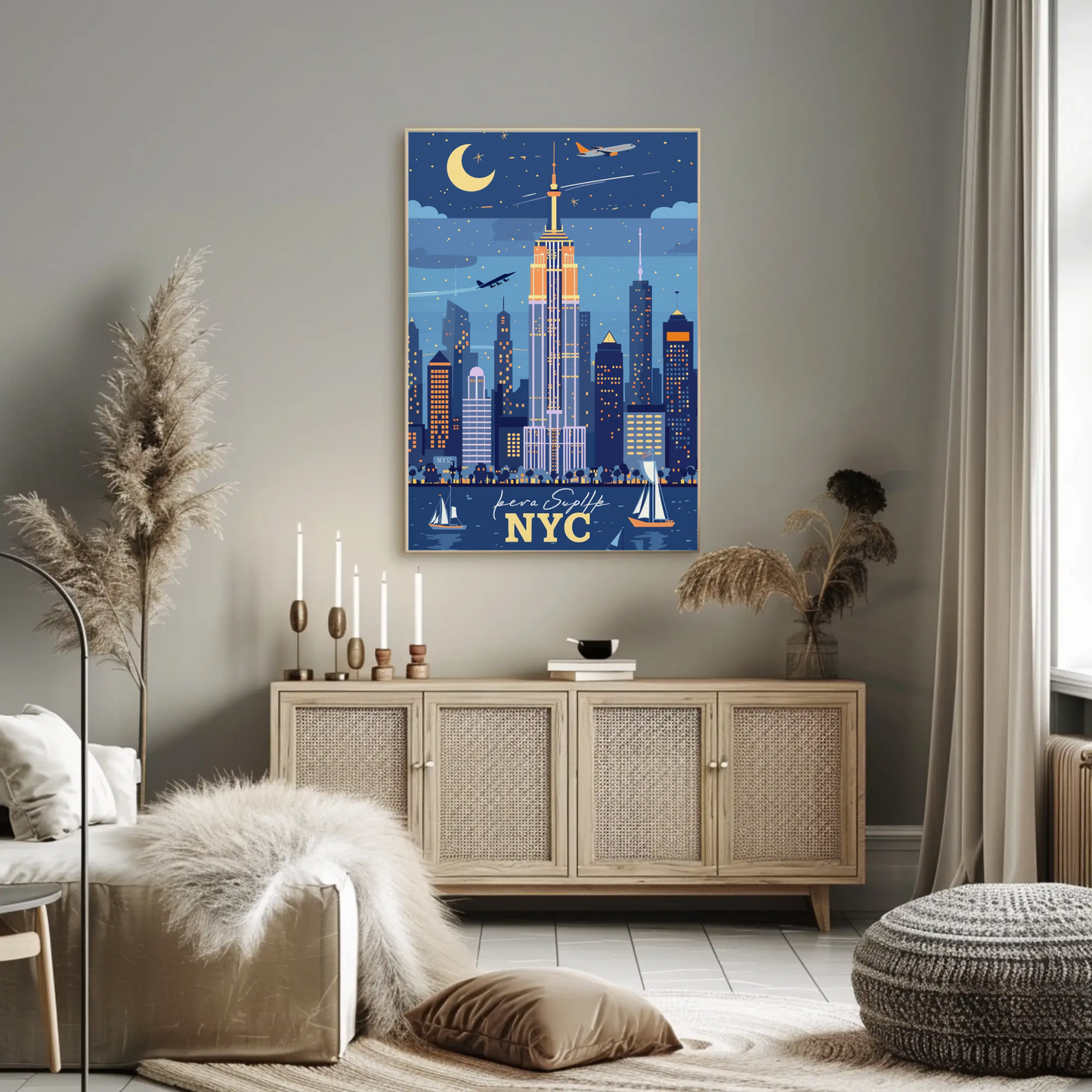 NYC Skyline Vintage Poster