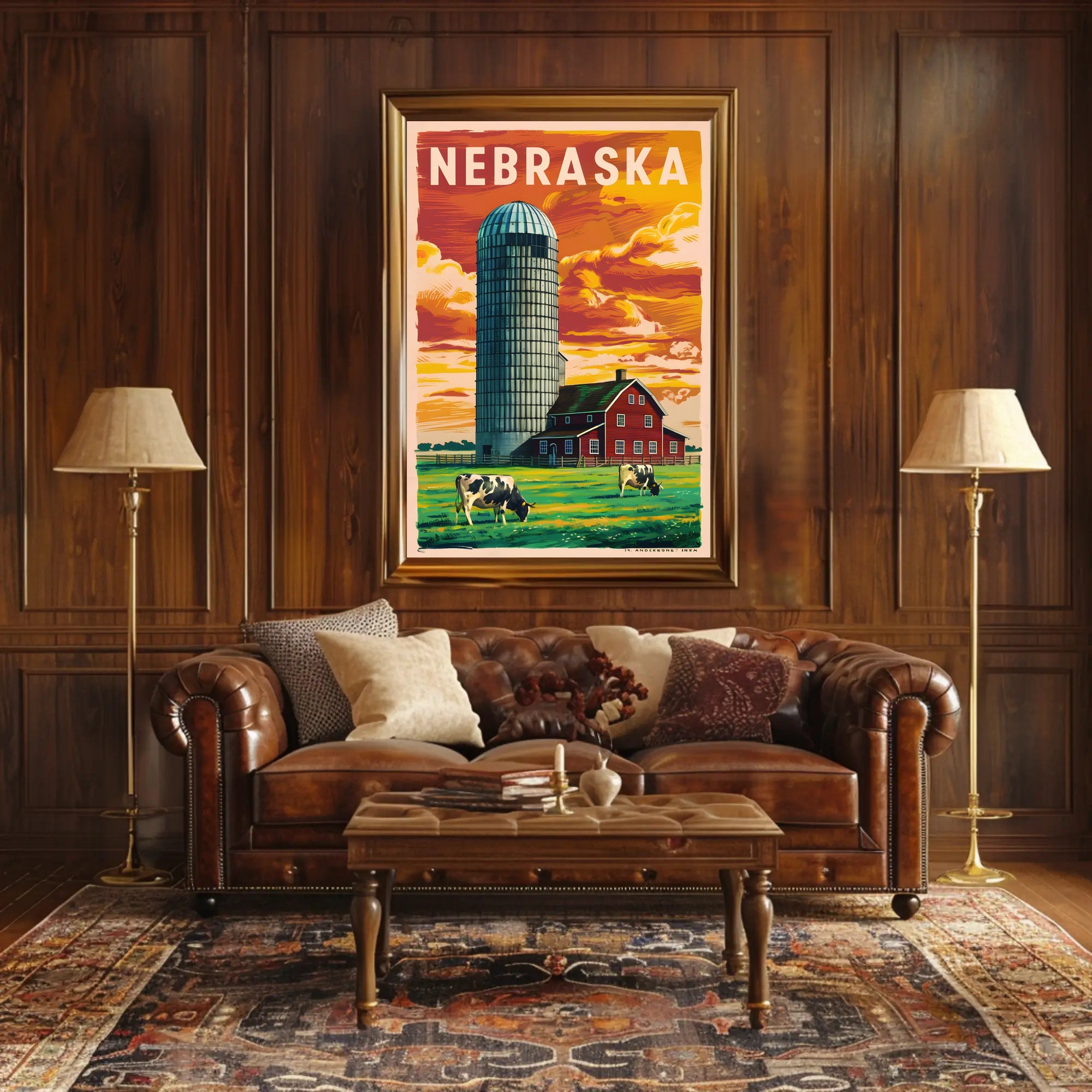 Nebraska Farm Landscape Poster