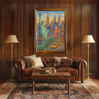 New York City Urban Energy Art Poster Modern Wall Art