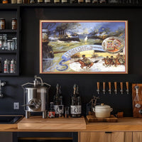 Naval Battle and Horsemen Poster