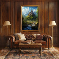 Enchanted Castle In The Mountains Poster PosterGoat