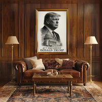 Donald Trump Resolute Visionary Above the Capitol Poster