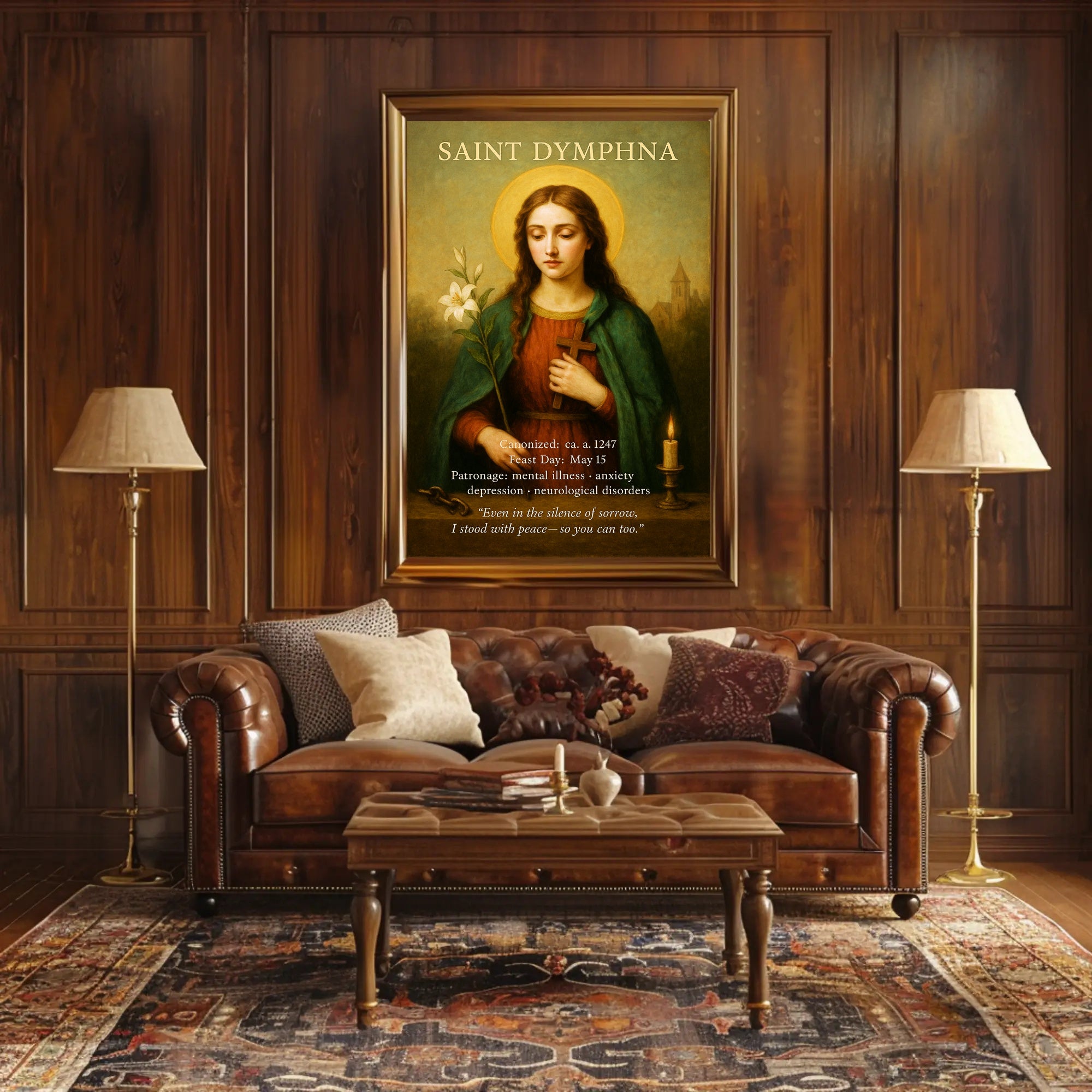 Saint Dymphna Patron of Mental Illness Poster PosterGoat