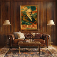 James Buchanan 15th President of the United States Layered Digital Collage Poster