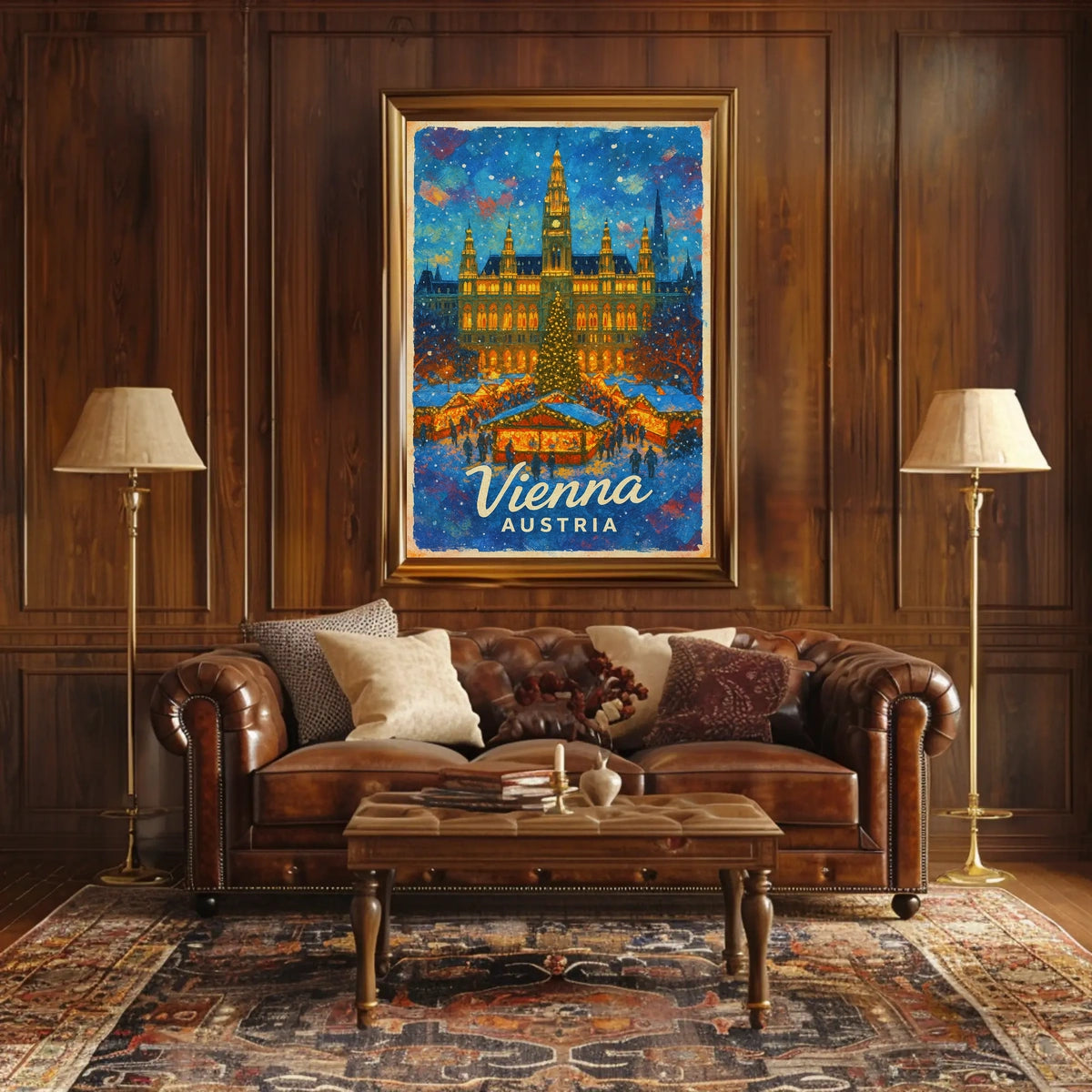 Vienna Winter Wonderland Timeless Cityscape Artistic Decor Enthusiasts Vintage Urban Poster