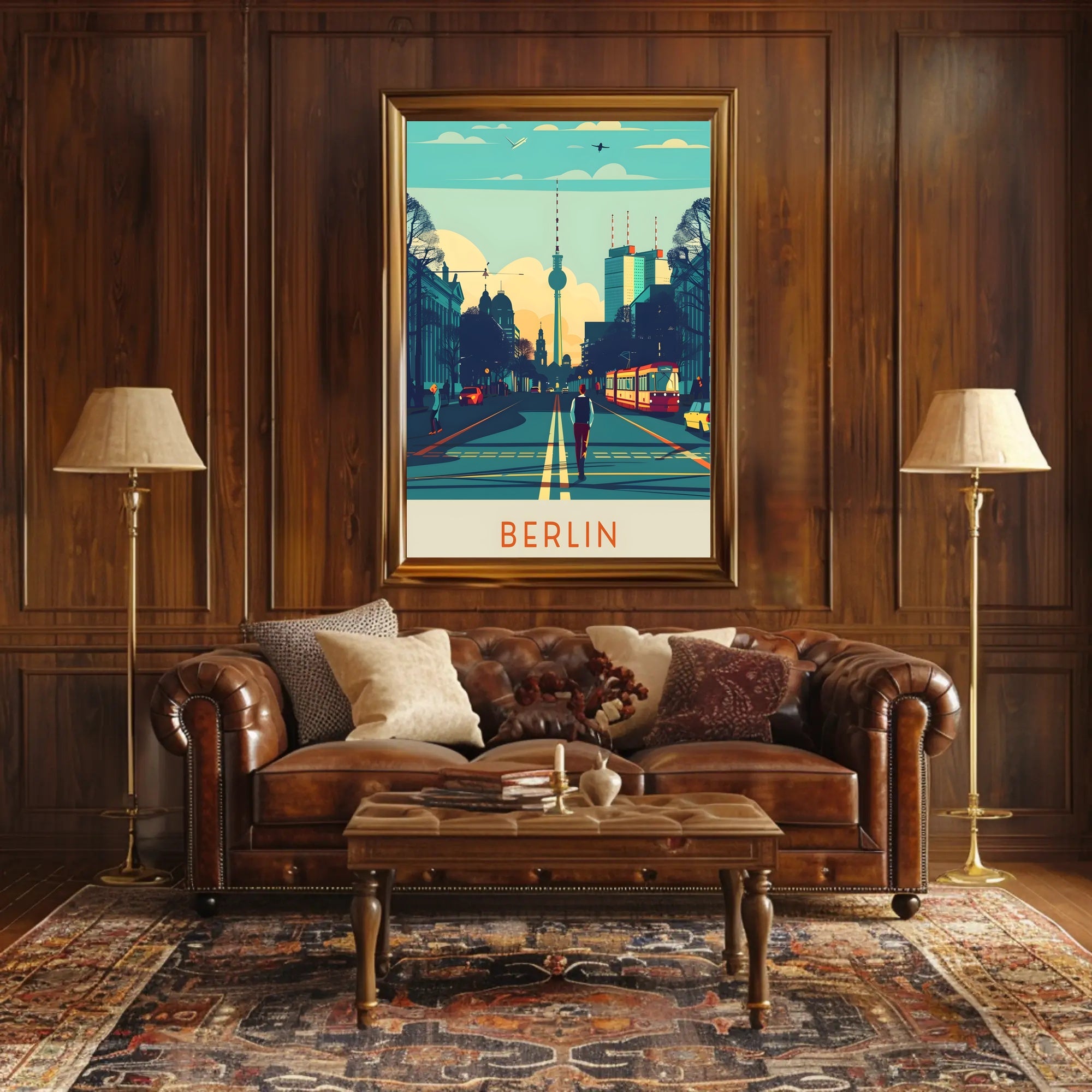 Berlin Skyline Illustration Poster