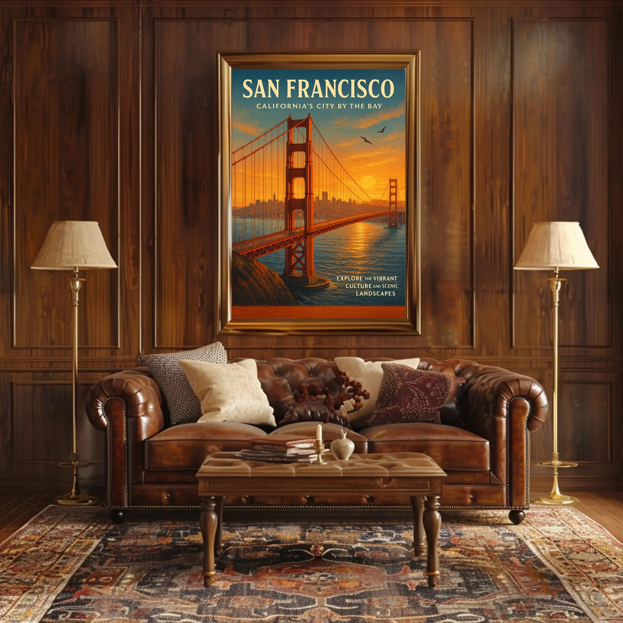 Golden Gate Sunset Travel Poster