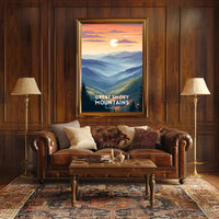 Great Smoky Mountains Landscape Poster Vintage Print