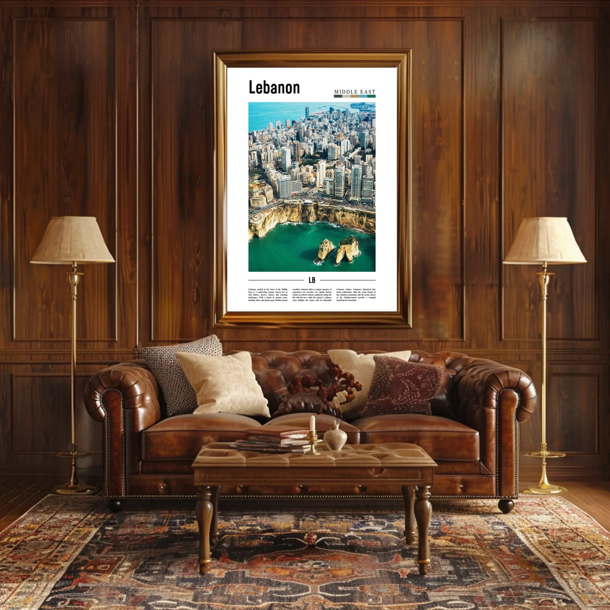 Beirut Skyline Vivid Urban Landscape Travel Poster PosterGoat