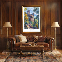 Alsace Castle in Autumn Poster PosterGoat