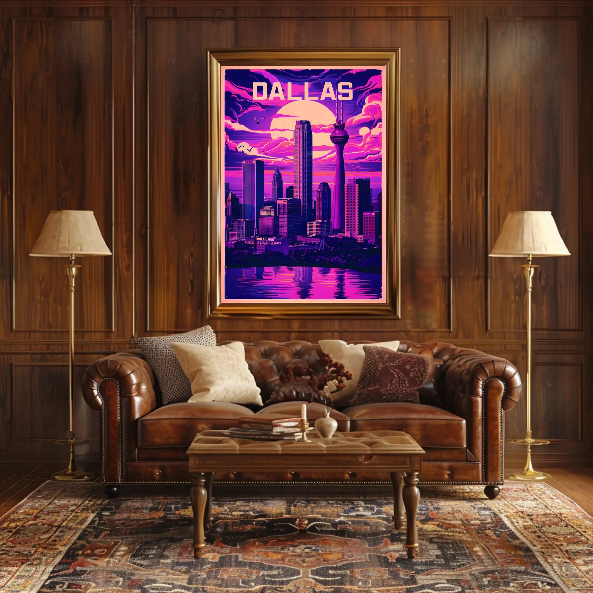 Dallas Skyline at Dusk Poster