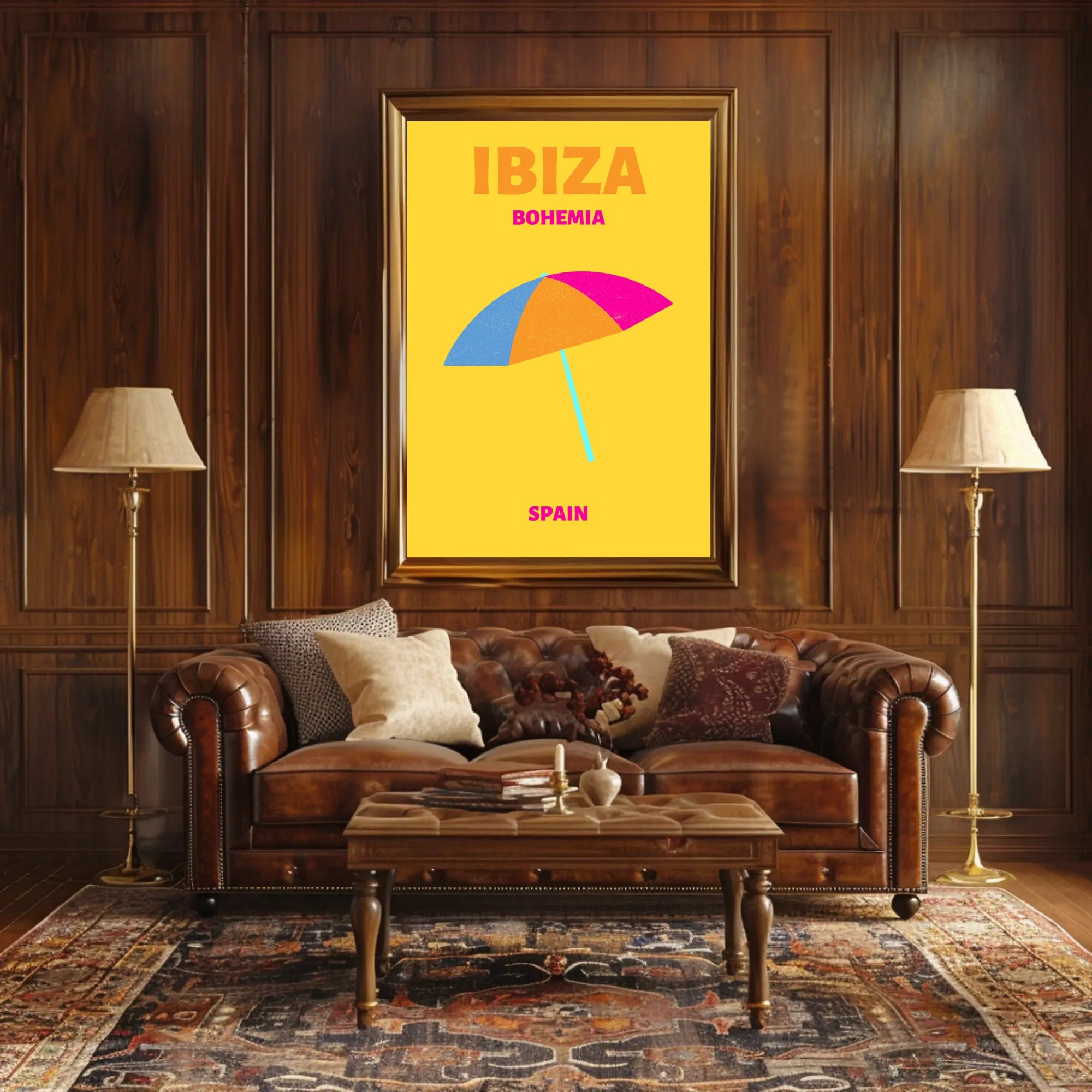 Ibiza Bohemian Vibe Minimalist Art Print Travel Poster PosterGoat