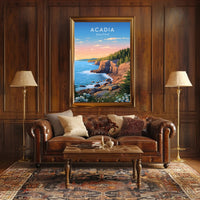 Scenic Coastal Sunrise Acadia National Park Poster