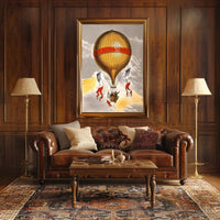 Vintage Hot Air Balloon Illustration Poster PosterGoat
