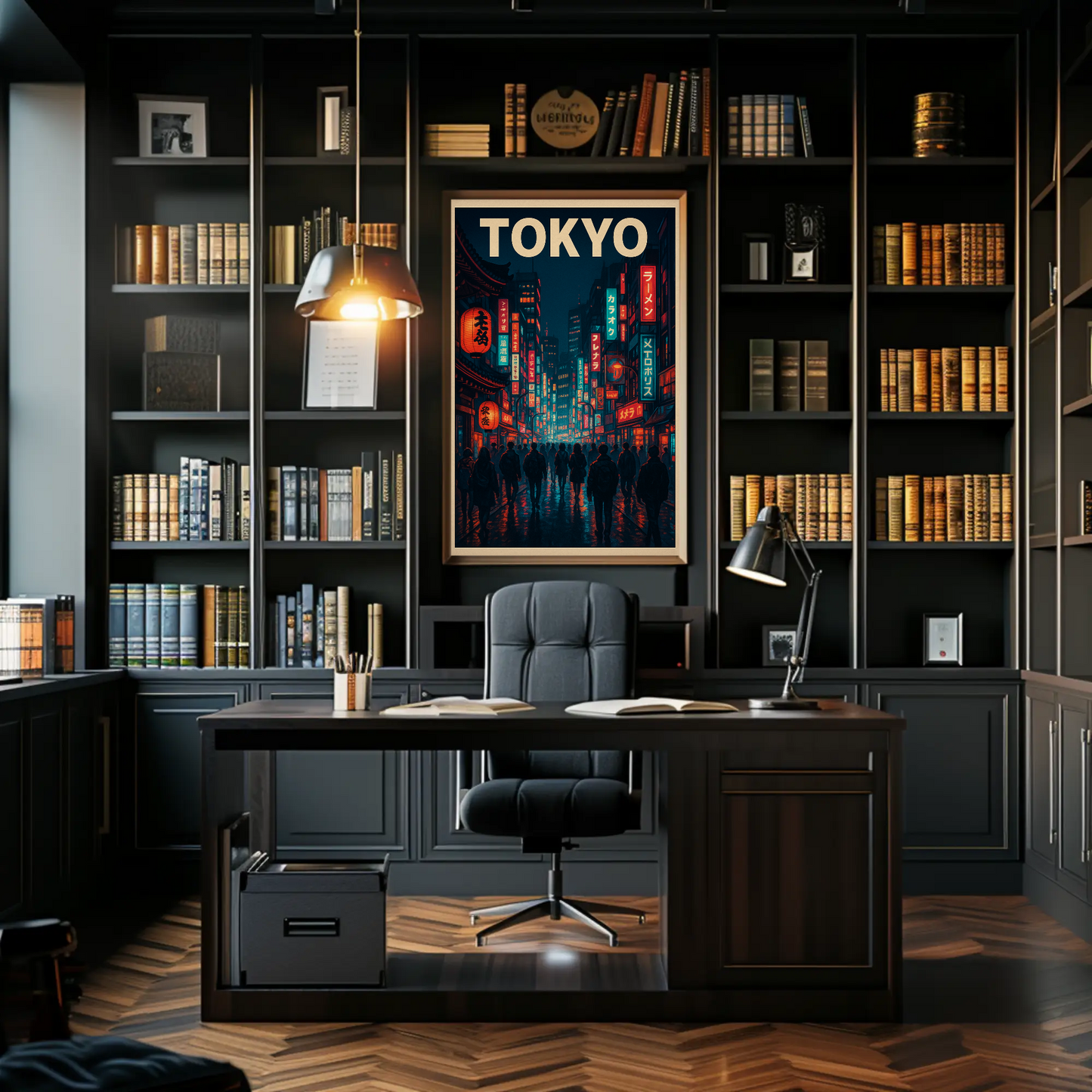 Tokyo Neon Night Street Travel Poster