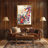 Vibrant Asian-Inspired Botanical Art Poster: Cultural Heritage Poster PosterGoat