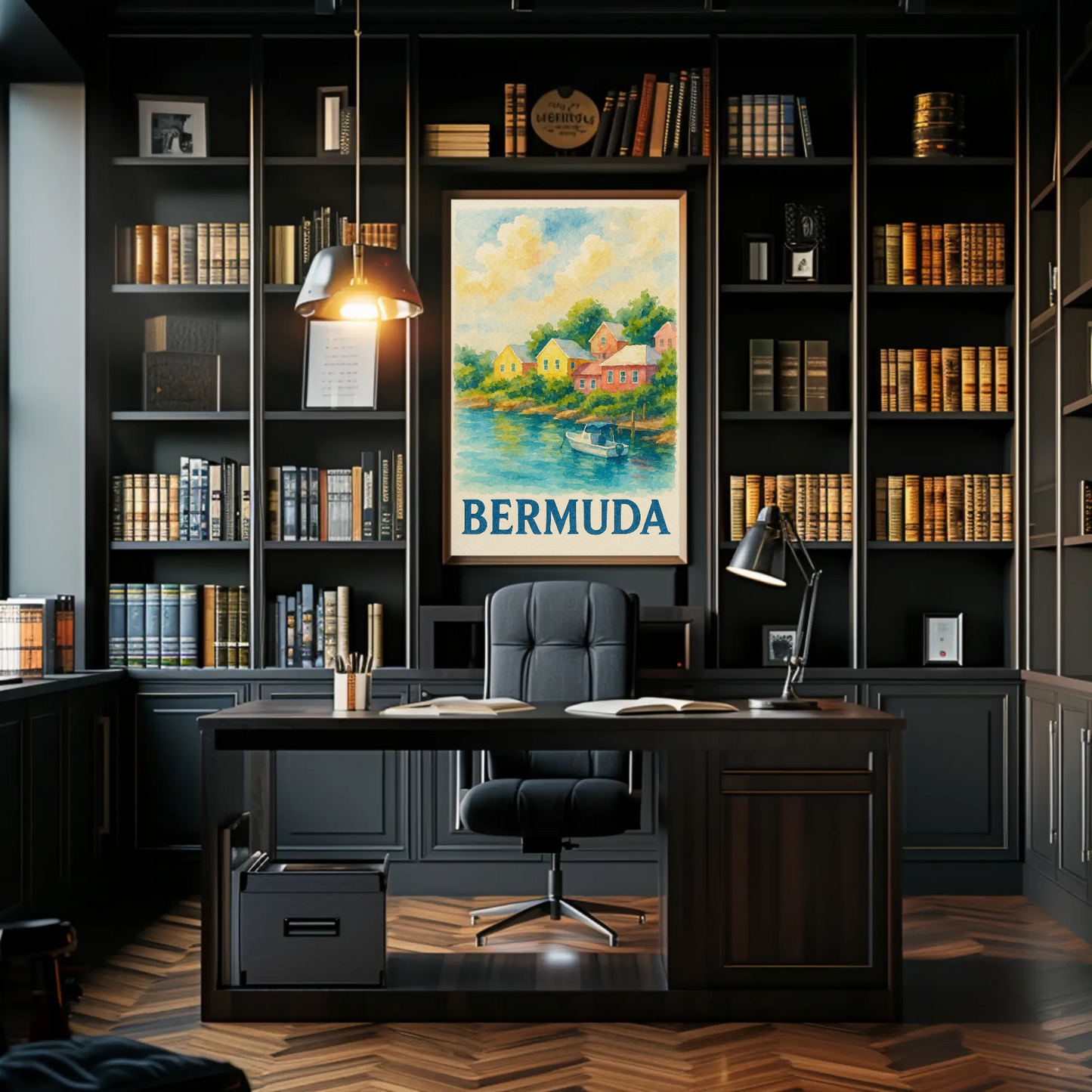 Bermuda Coastal Village Travel Poster