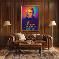 Andrew Jackson 7th President of the United States Neon Gradient Overlay Poster