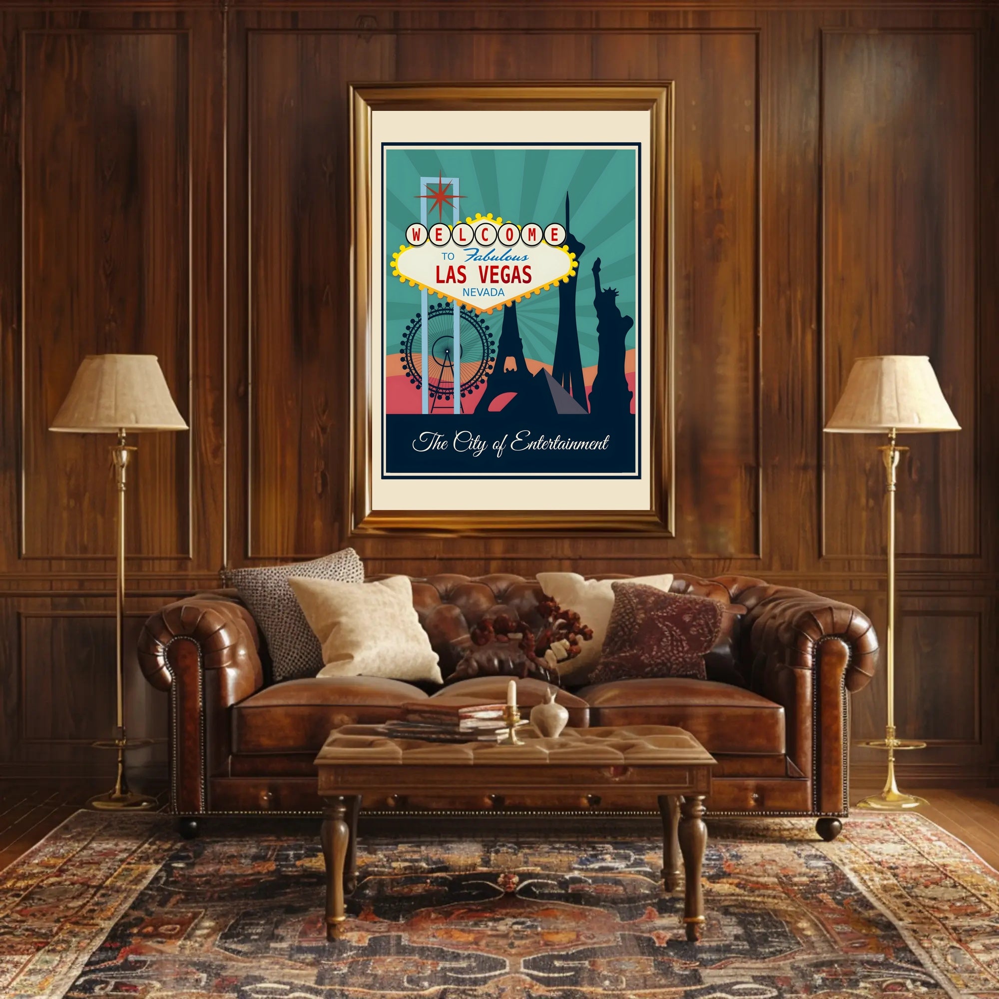 Iconic Las Vegas Landmarks Travel Poster