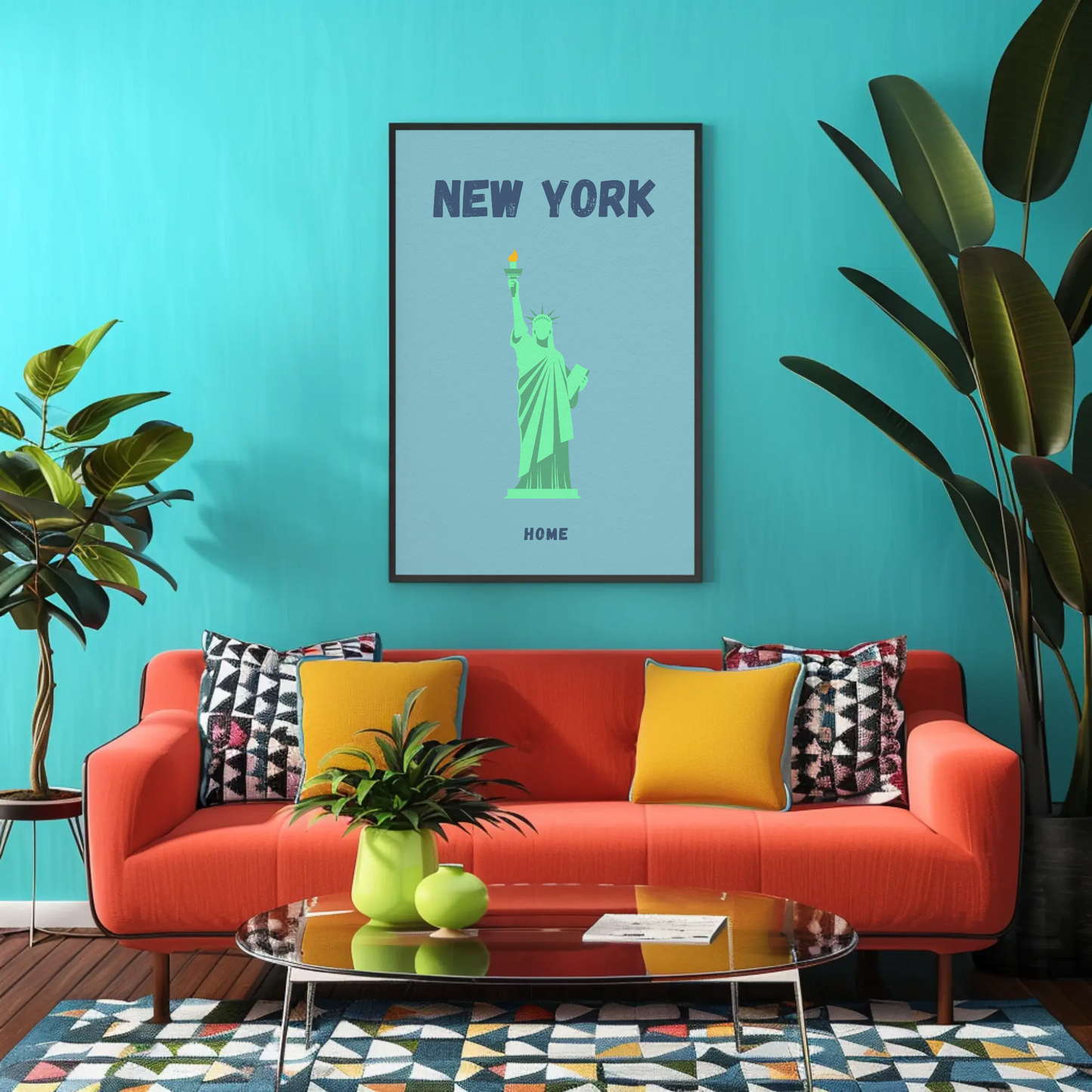 Statue Of Liberty New York Retro Travel Poster
