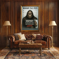 Bigfoot Mugshot Mythical Sighting Poster PosterGoat
